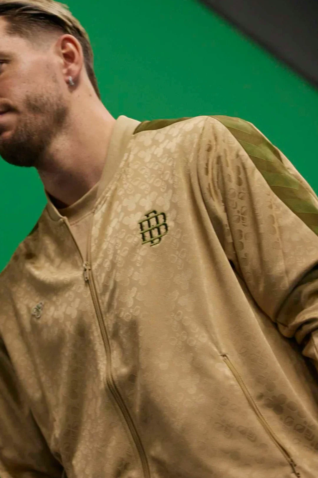 Sudadera Viaje Hummel Hombre Beige Doble B Verde