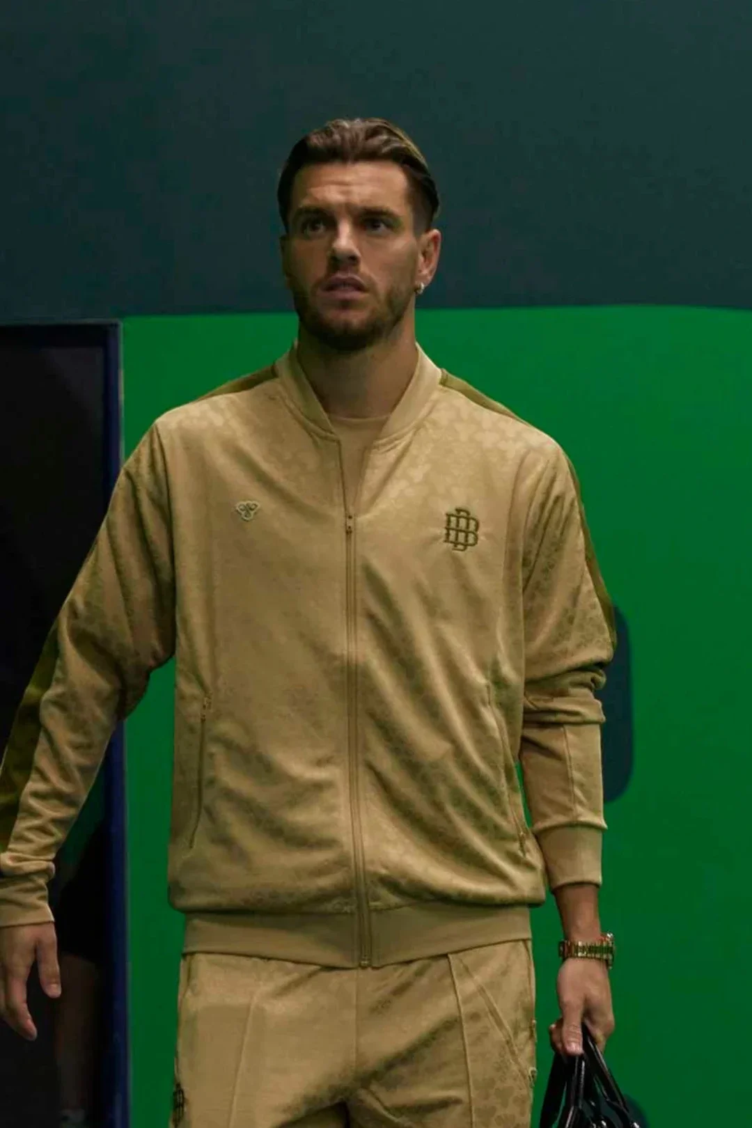 Sudadera Viaje Hummel Hombre Beige Doble B Verde