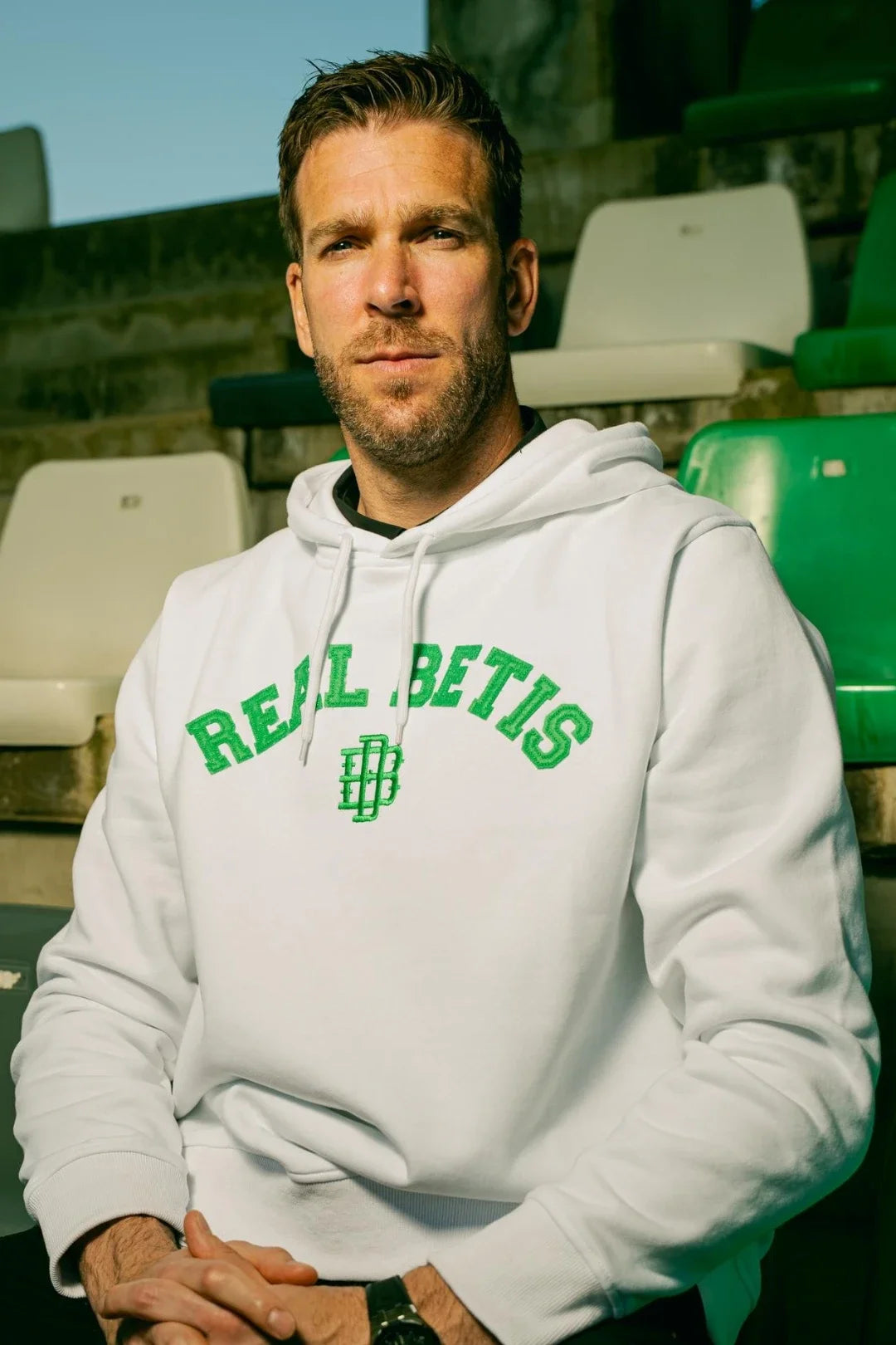 Sudadera Capucha Real Betis Adulto Blanca/Verde