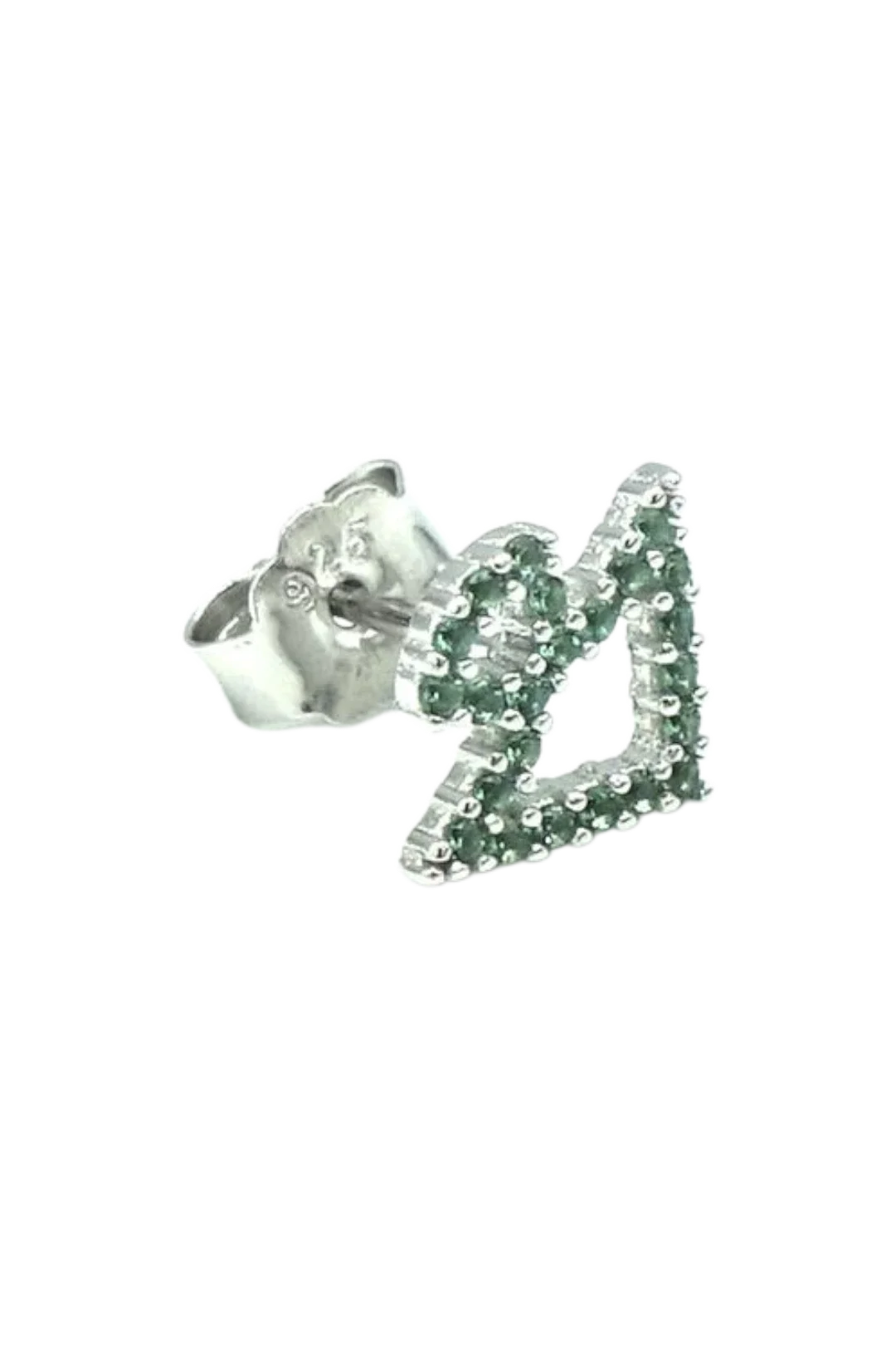 Pendientes Plata De Ley Silueta Verde
