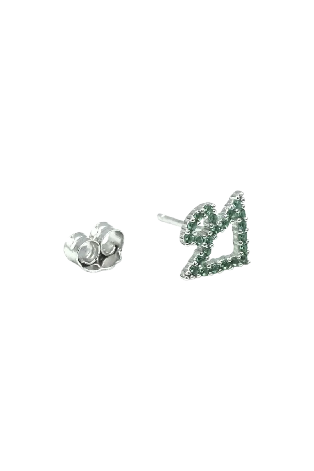 Pendientes Plata De Ley Silueta Verde