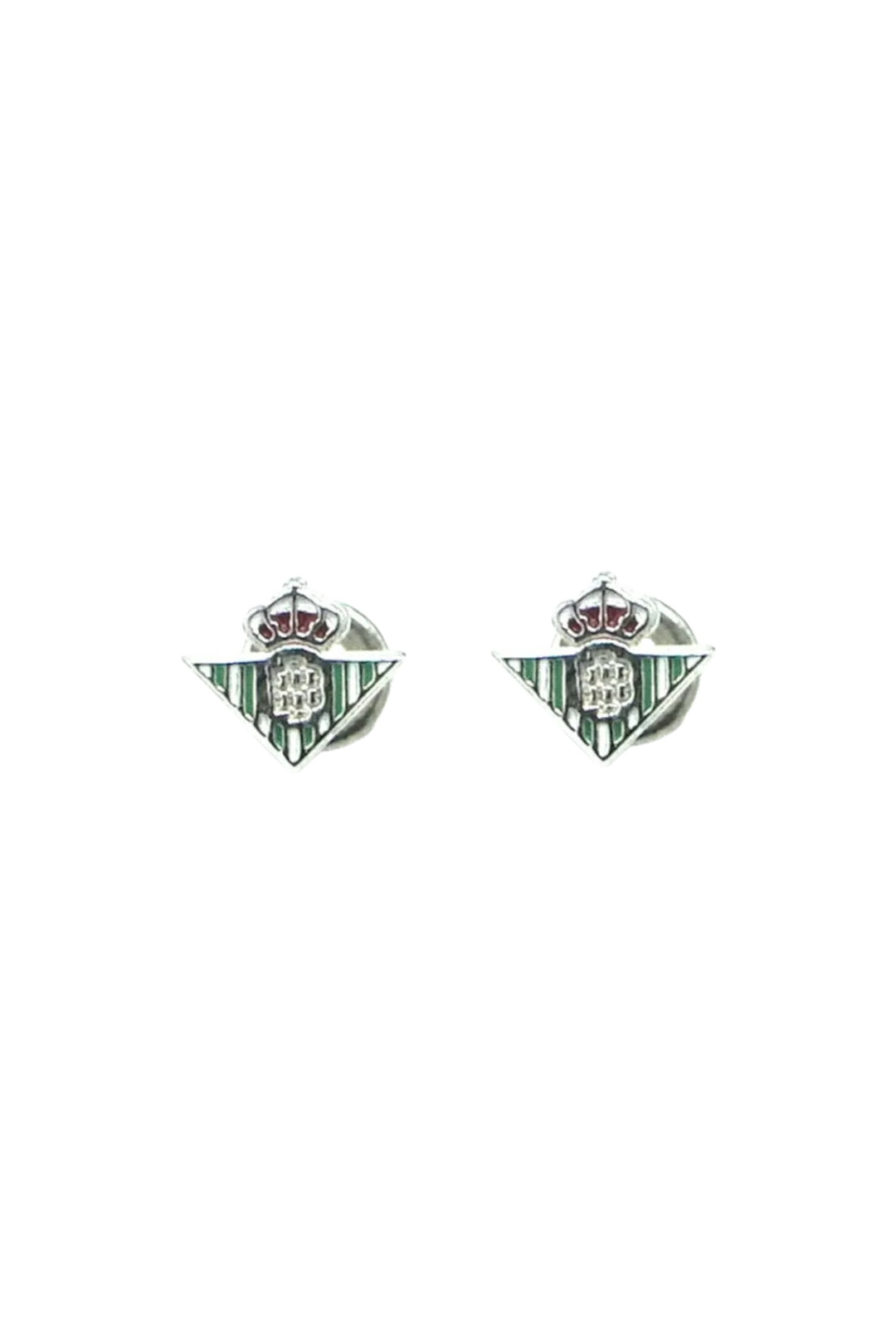 Pendientes De Plata De Ley Esmaltados Escudo Real Betis