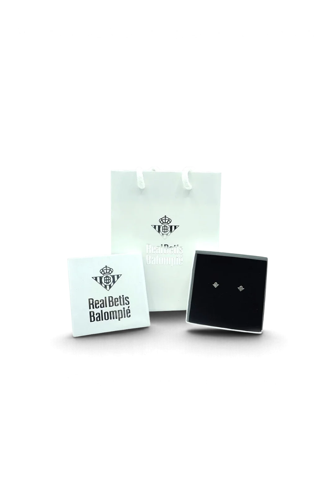 Pendientes De Plata De Ley Esmaltados Escudo Real Betis