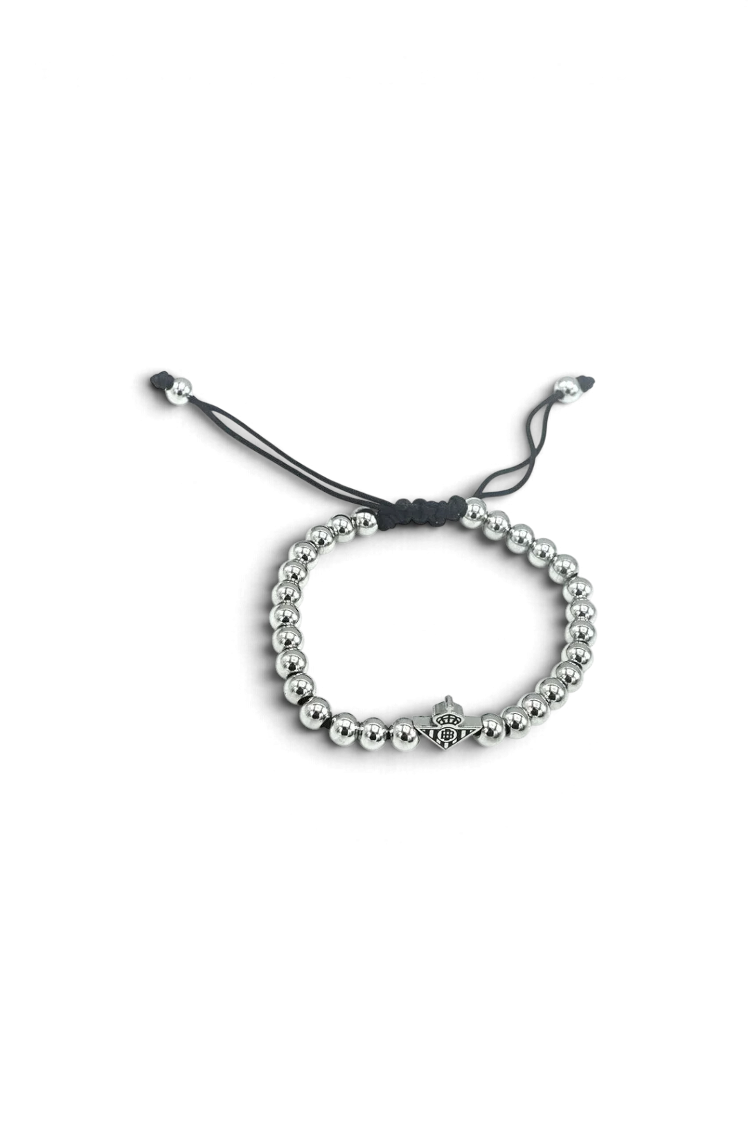 Pulsera De Acero De Bolas Y Macramé