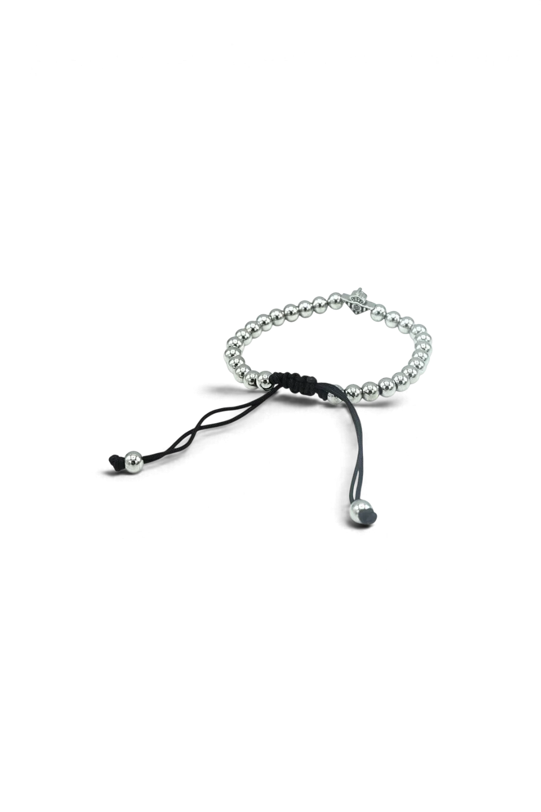 Pulsera De Acero De Bolas Y Macramé