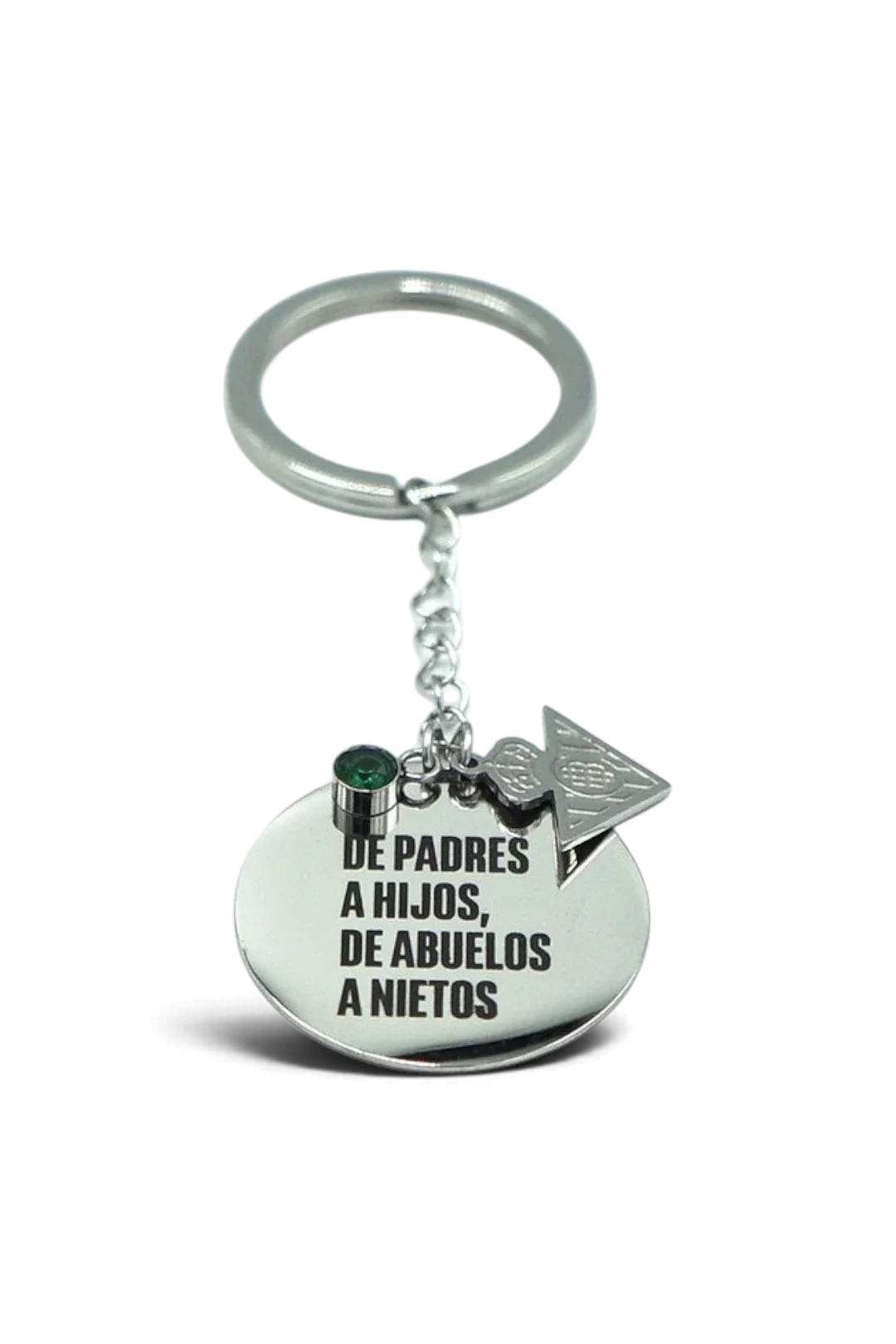 Llavero De Acero Placa Redonda "De Padres A Hijos, De Abuelos A Nietos"