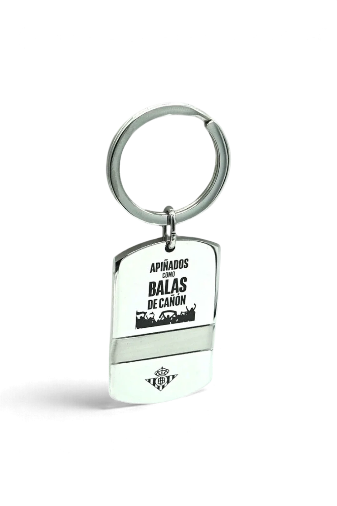 Llavero De Acero Placa Rectangular "Apiñados Como Balas De Cañon"