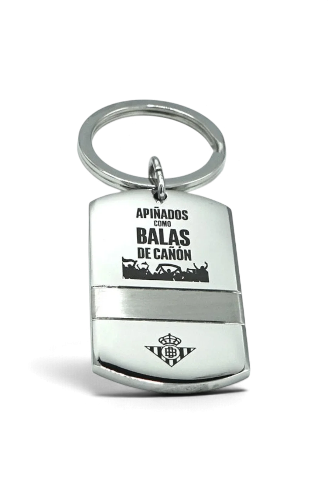 Llavero De Acero Placa Rectangular "Apiñados Como Balas De Cañon"