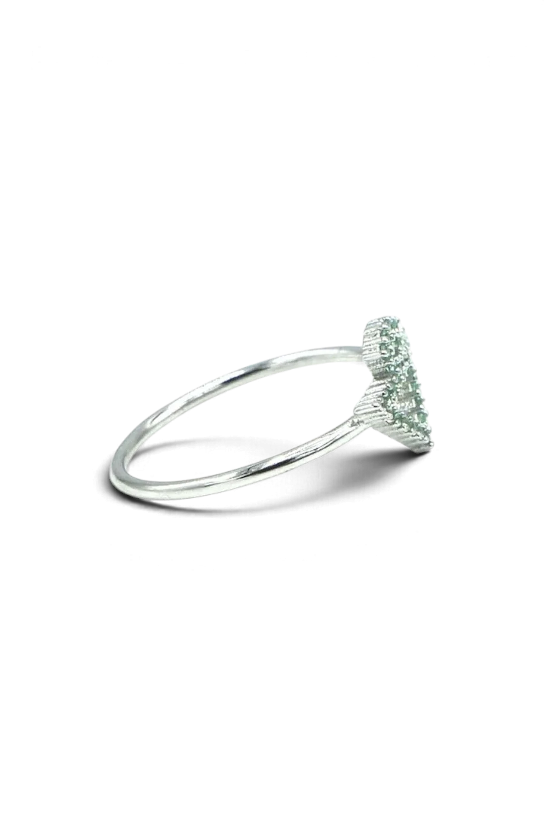 Sortija De Plata De Ley Silueta Escudo Verde