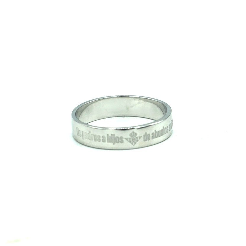Anillo Ajustador De Plata De Ley "De Padres A Hijos, De Abuelos A Nietos"