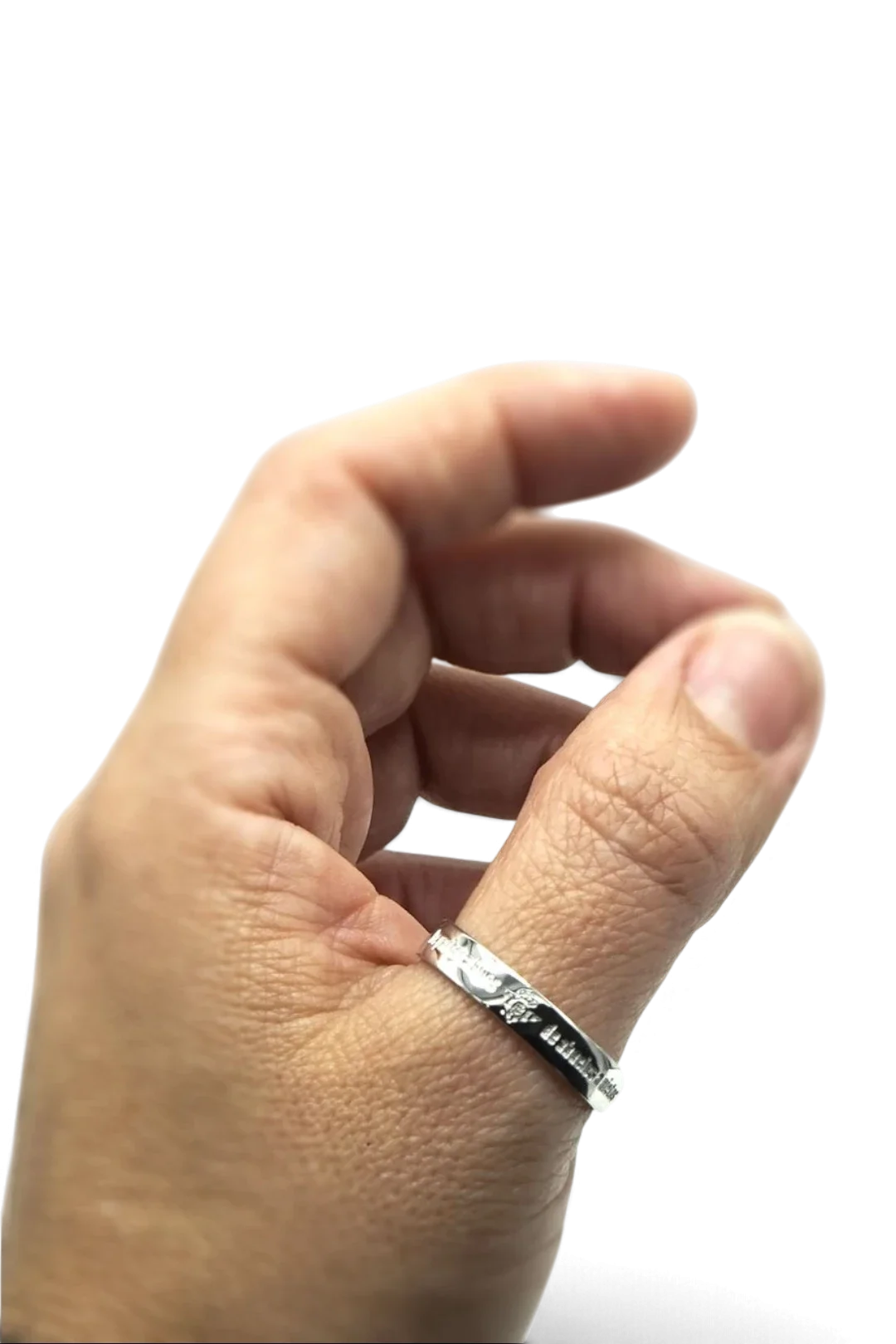 Anillo Ajustador De Plata De Ley "De Padres A Hijos, De Abuelos A Nietos"