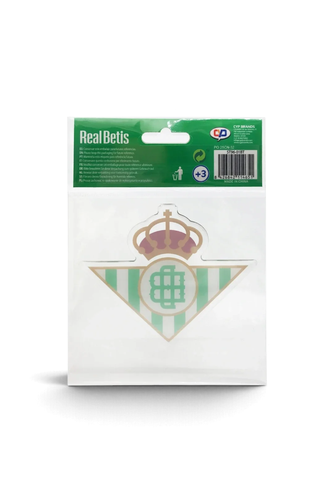Sticker Escudo Real Betis Con Relieve 10x10cm