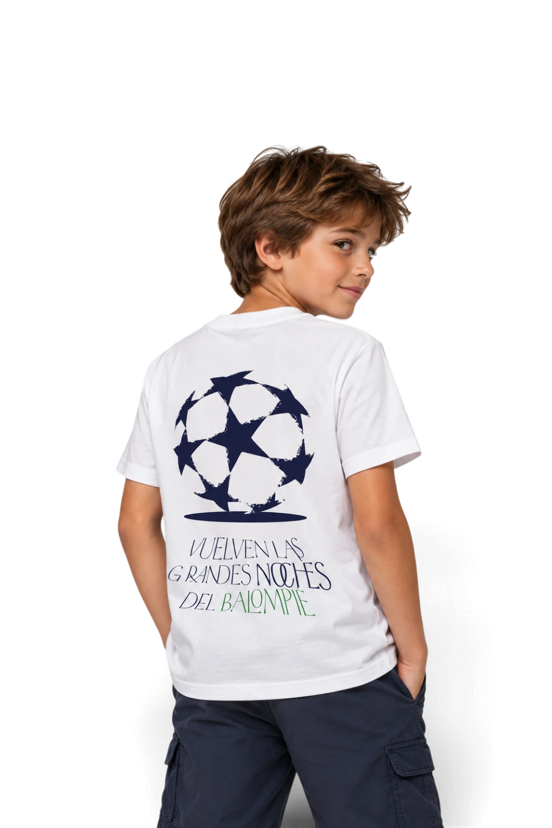 Camiseta Vuelven Las Grandes Noches del Balompié Niño Blanca