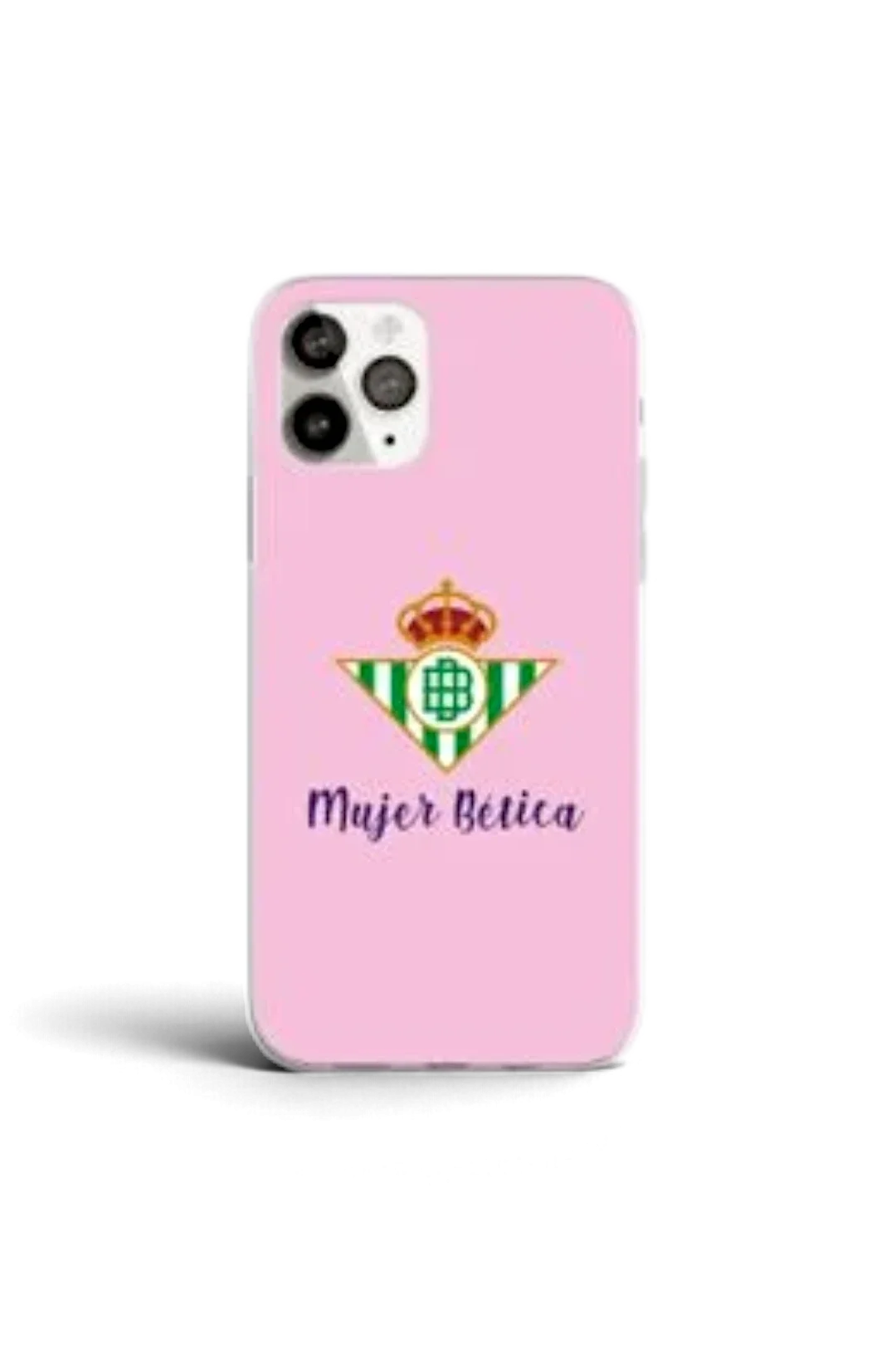 Funda De Silicona Logo Escudo Real Betis Mujer Bética Fondo Rosa