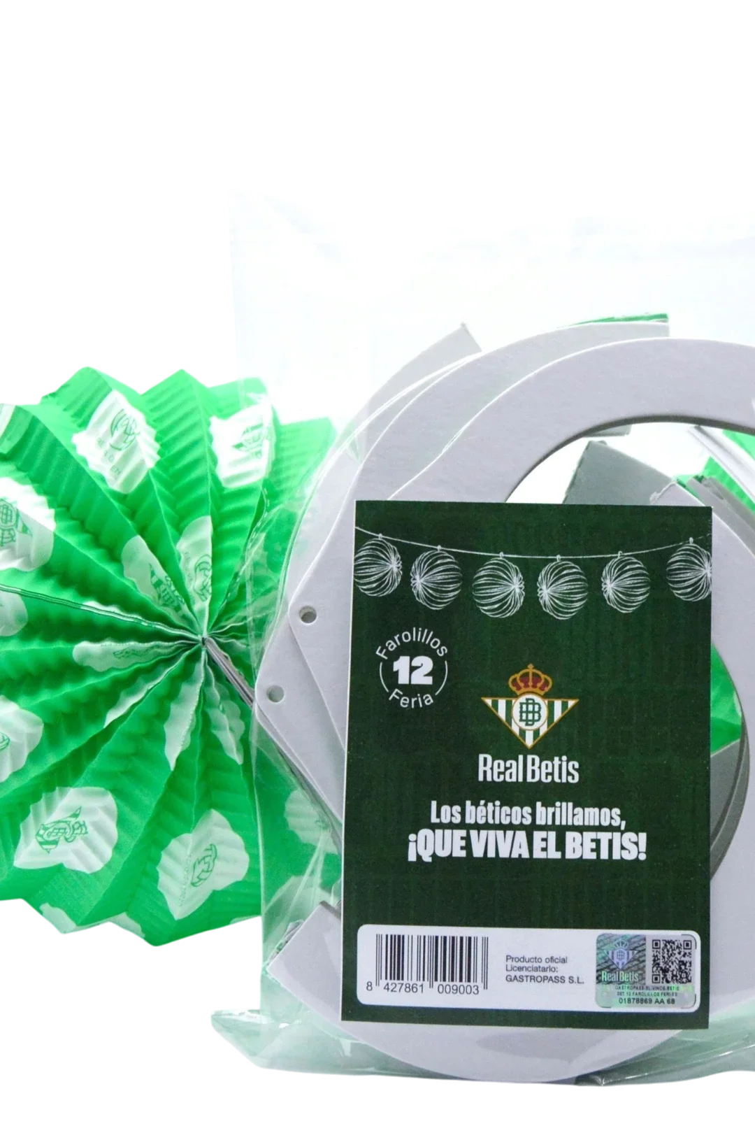 Pack 12 Farolillos Papel Redondo Feria Verde