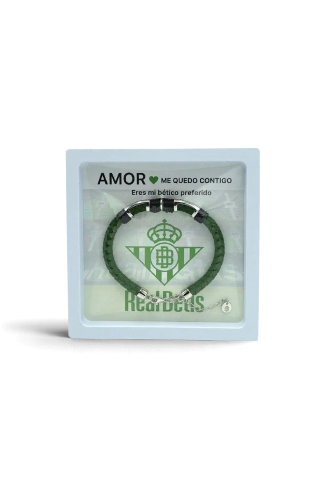 Pulsera De Acero y Cuero Te Quiero Betis